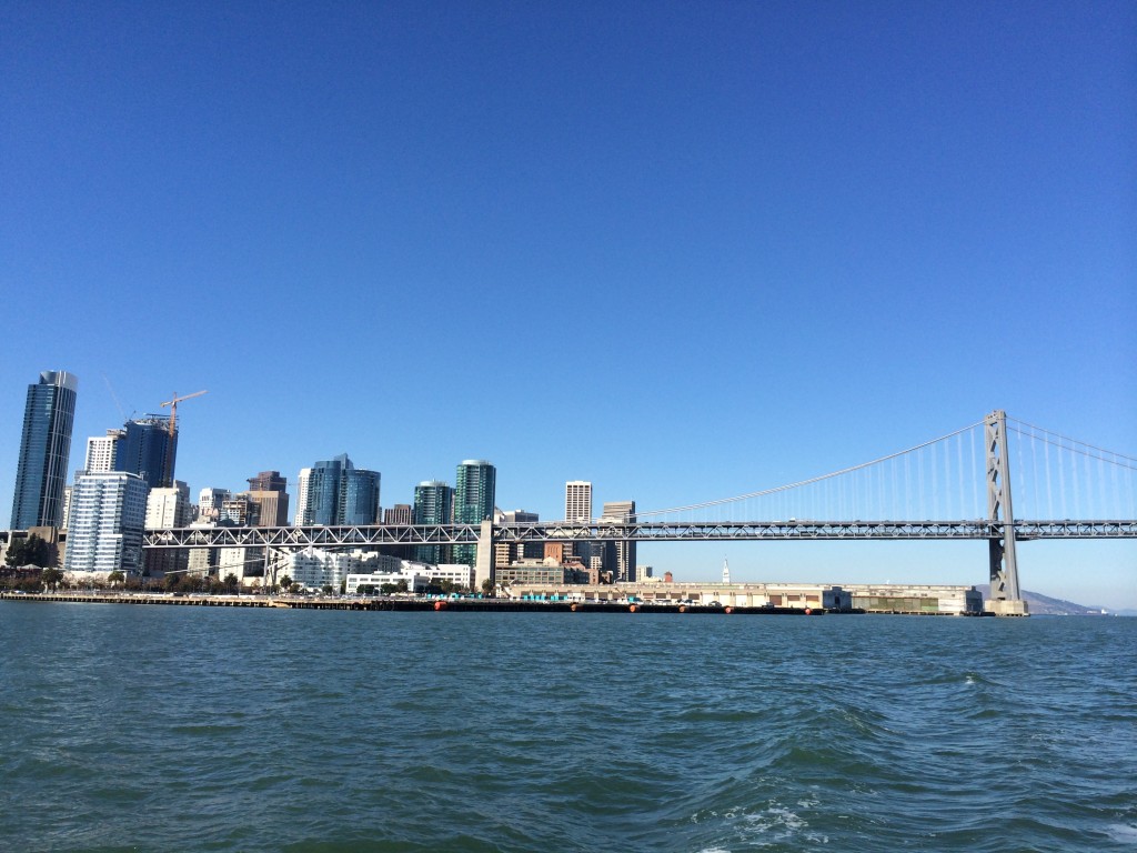 View of the Bay Bridge and San Francisco from the Potomac.