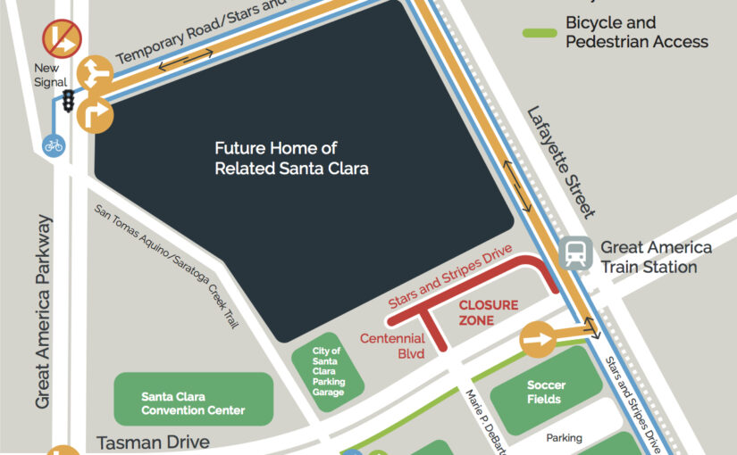 Santa Clara-Great America Station Road Closures Begin on August 3