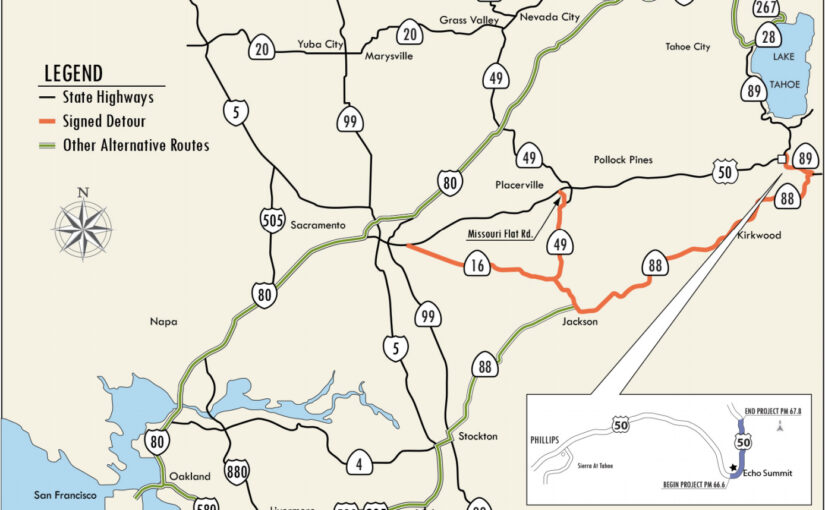 Temporary Highway 50 Closure Will Result in South Lake Tahoe Bus Detour and Stop Suspensions