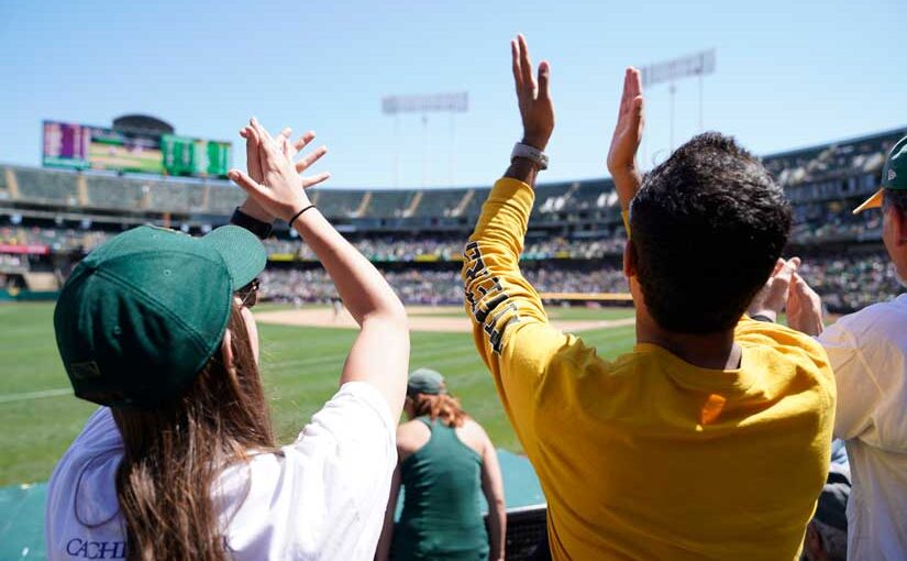 Fan at Oakland A's game