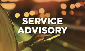 Service Advisory banner