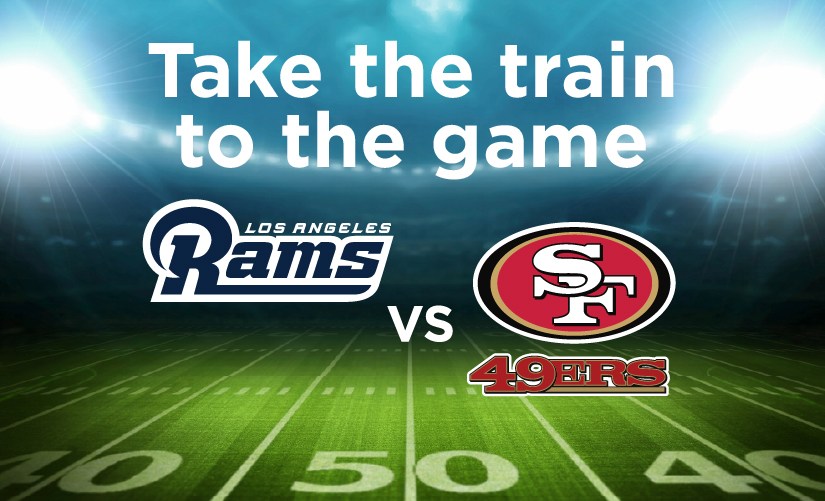 Capitol Corridor Offers Special Service for Football Fans Travelling to Levi’s Stadium for Monday Night Football on November 15th