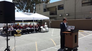 Capitol Corridor's Managing Director, David Kutrosky, spoke at the Highway 17 Express Bus anniversary event on May 9, 2014.