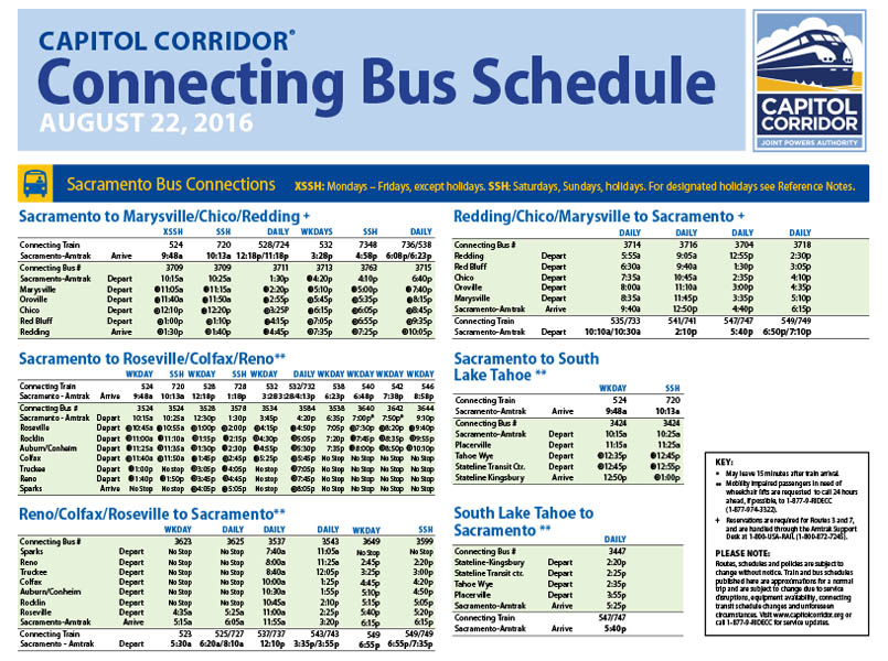 Capitol Corridor Train Schedules for All Routes and Stations.