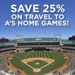 25% Off Travel to A's Games